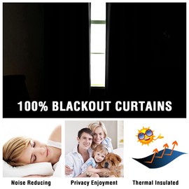 H.VERSAILTEX 100% Blackout Curtains 84 inches Long Light Blocking Drapes Thermal Insulated Curtains for Living Room Noise Reducing Drapes for Bedroom, 2 Panels, White Front with Greyish White Liner