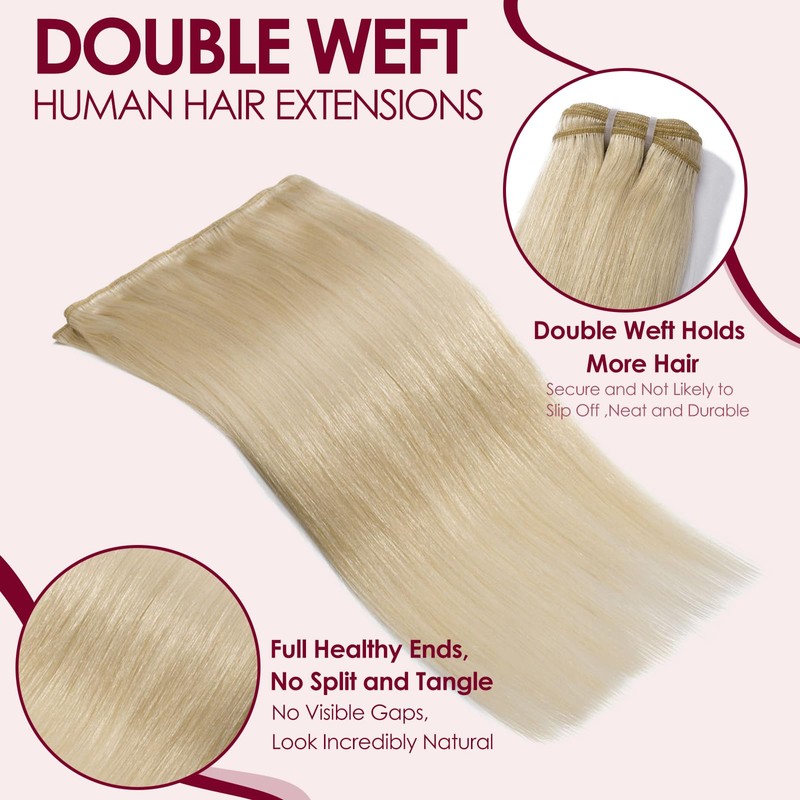 Benehair 16 Inch Hair Bundles Real Human Hair Invisible #60