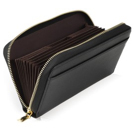 LASIEM Passbook Case, Multi-Case, Holds Seals, PU Leather, Magnetic Protection, Card Case, Passbook Pocket, Money Management, External Pocket, Black