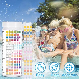 Lyaciomn 16 in 1 Drinking Water Test Kit, Water Testing Kits for Drinking Water 100 PCS Water Quality Test Strips,Free Chlorine