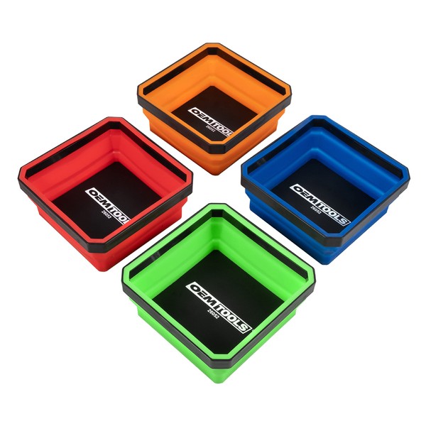 OEMTOOLS 26052 Magnetic Foldable Tray, 4 Pack Collapsible Bowl Set