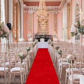FUHSY Red Carpet Runner for Party 2FTx15FT Wedding Aisle Runner for Ceremony Velvet Fabric Luxury Aisle Rug Runner Bridal Aisle Runway Red Wedding Runner Aisle Outdoor Indoor Birthday Decorations