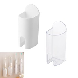 NentMent 2 Pack Electric Toothbrush Holder Wall Mounted Adhesive Rechargeable Electric Toothbrushes Organizer Toothpaste Holder for Bathroom Countertop Storage Saving Space and Keep Drying