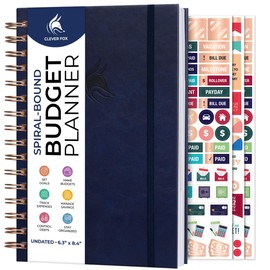 Clever Fox Budget Planner Spiral – Expense Tracker Notebook – Monthly Budgeting Organizer, Finance Logbook & Accounts Book to Control Your Money – Undated Bill Tracker, 6.3x8.4” (Dark Blue)