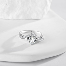 DAYLINLOVE Moissanite Engagement Wedding Ring 1CT D Color VVS1 Clarity 925 Sterling Silver Ideal Jewellery Gift For Women (8)