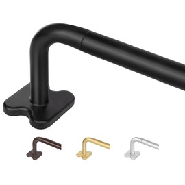 Blackout Curtain Rods for Windows 35 to 60 Inch, USFOOK Black Wrap Around Curtain Rod, Room Darkening Drapery Rods