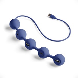 LEXON Peas HUB-C USB Hub with 2 USB-A and 2 USB-C Ports, Multiport USB Extender for MacBook, Ultrabooks and Tablets, USB C to USB Adaptor, Supports Charging and Data Transfer - Dark Blue