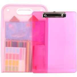 6uGooes Art Portfolio Bag for Kids, Art Folder with Handle, for A4 and 8.5" x 11" Artwork Drawing, with Clear Clipboard and Pencils,Creation Sets for Kids, Beginner, Travel Painting, Rose Theme