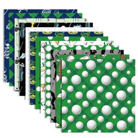 24 Sheet Golf Scrapbook Paper 12" x 12" Golf Pattern Paper Golf Themed Scrapbook Paper Green Background Golf Double Sided Decorative Craft Paper for Card Making Journal Background Photo Album Decor