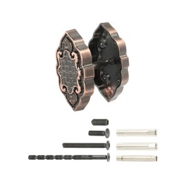 PATIKIL Door Hole Cover Plate 2-5/8"x1-7/16" Zinc Alloy Vintage Deadbolt Knob Hole Repair Fits Doors 1-3/16" to 4-3/4" Thick for Hole Filling Decor, Red Bronze