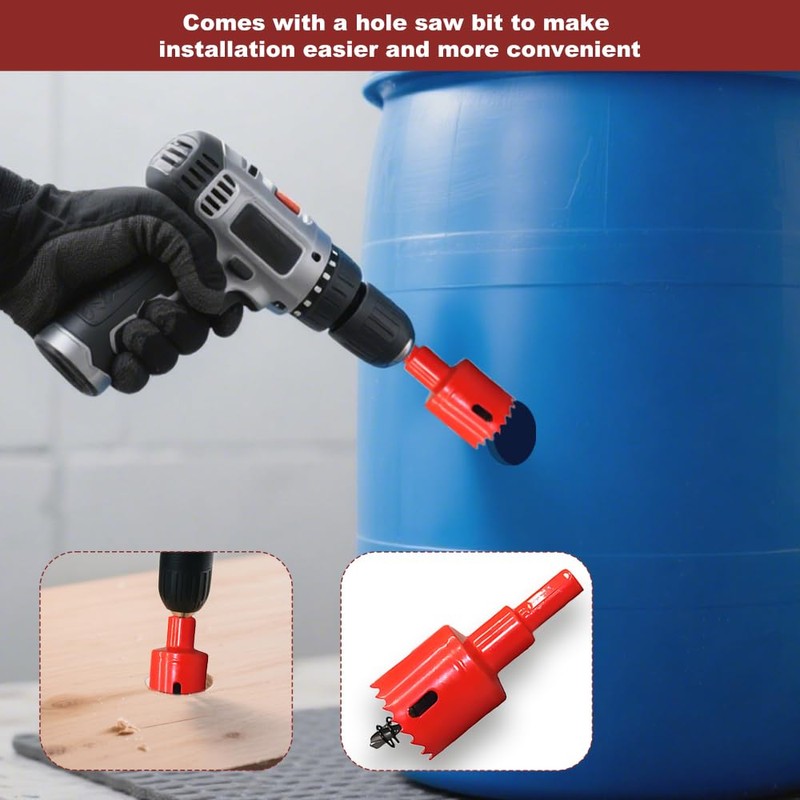 Water Butt Connector Kit, 1m Flexible Connection Hose, 2PCS Water