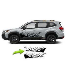 BENINI DESIGN STUDIO - Side Mud Splash Splatter Door Racing Stripe Decal Vinyl Graphics Kit Set Compatible with Subaru Forester 2017-2024 Wilderness Base and All Trim Levels (Gloss Black)
