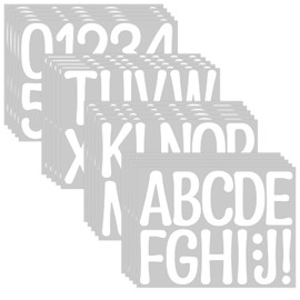 20 Sheets Alphabet Stickers 4 in Letter and Numbers Stickers 240PCS Vinyl Self Adhesive Stickers for Mailbox,Window,Door,Cars,Homes,Poster Board,Bulletin Board, Address Numbers(4In,White)