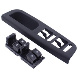 Door Handle Cover Window Regulator Switch Interior Door Handle Trim Window Switch Interior Trim Pull Handle Interior Door Handle Trim Button Black Front Left for Passat B5 3BG B5.5 Golf 4 Bo-ra