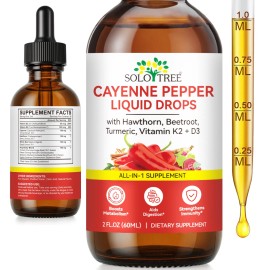 Cayenne Pepper Hawthorn Beet Root Turmeric Vitamin K2+D3 Liquid Drops 60ML