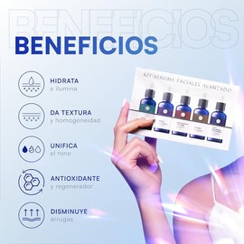 MIST JEWEL Kit sueros faciales Acido Hialurónico, Retinol, Vitamina C + E, Glicólico y Niacinamida | Conjunto de serums Avanzado 5 serum (KIT Facial avanzado)