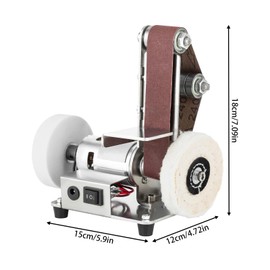 Mini Belt Sander 7 Adjustable Speed Electric Knife Sharpener DIY Metal Woodworking Knife Making for Metal Wood Handcraft Jewelry