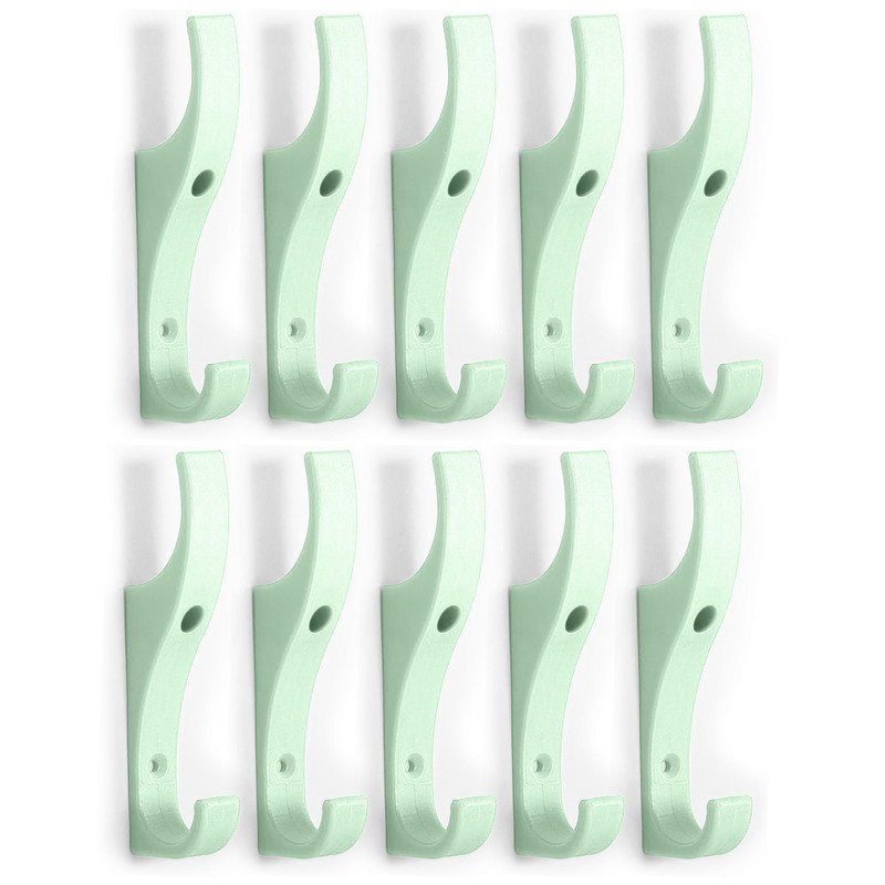 Toughook Unbreakable Hooks, 10 Pack (Mint Green) Heavy Duty Plastic
