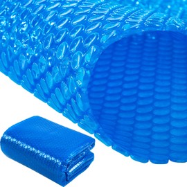 Amylove 7 x 7ft Pool Hot Tub Solar Cover, 16 Mil Heavy Duty Trimmable Floating Thermal Blanket Spa Bubble Cover for Hot Tub Inground Pools Swimming Insulating Solar Heating