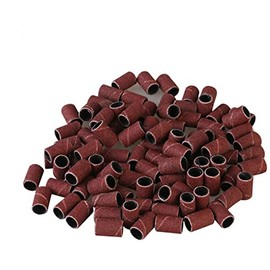 TF Pack of 100 Sanding Sleeves, Drum Sander Set, Sanding Caps, Cap Sander with 100 Pieces Sanding Belt Sleeves + 2 Pieces Drum Mandrels for Dremel Rotary Tool