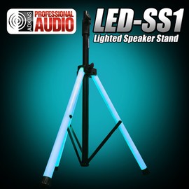 LED Lighted Speaker Stand - With Carry Bag - Ultra Bright LED Tubes - Adkins Professional