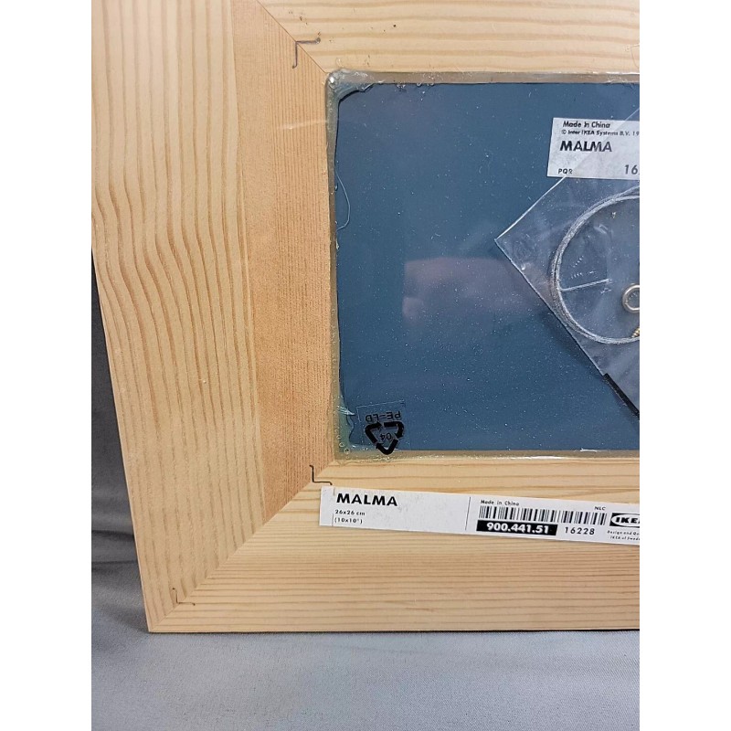 IKEA MALMA Mirror Natural Wood Framed 10"x10" Unfinished Pine
