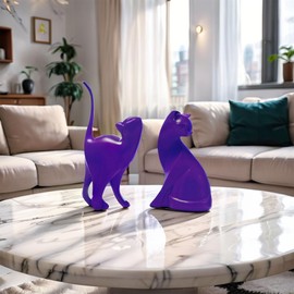 Modern Living Room Sculpture Decoration Living Room, Statue Bookshelf Decoration for Shelf, Table Decoration, Office Decoration, Home Modern Sculpture, Cat Tails, Jewellery Organiser (Purple)