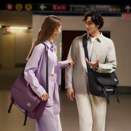 OIWAS Messenger Bag for Men, 14 Inch Laptop Crossbody Bags Women Casual Satchel Shoulder Bag College Travel Office Briefcase