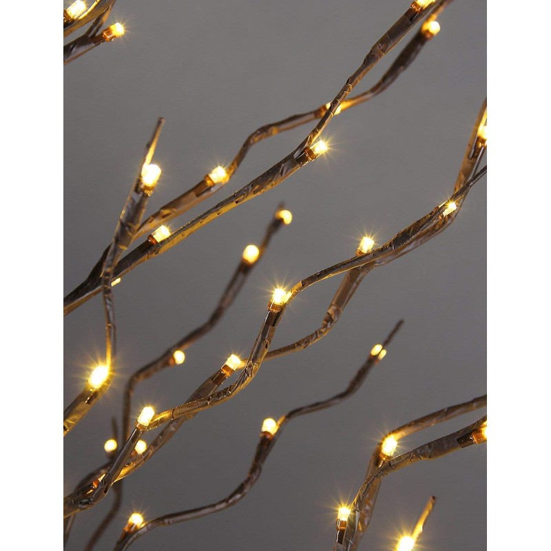 LIGHTSHARE 5Ft 200L Lighted Star Light,Warm White, Brown Branch