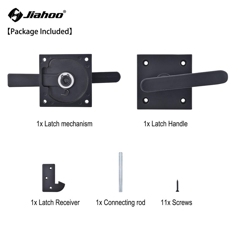 JIAHOO Double Side Gate Latch, Aluminum Self-Locking Gate Latch for