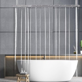 YISURE Extra Wide and Long Shower Curtain Liner 96x84'', Waterproof Peva Plastic Clear Shower Curtain Sets with 5 Bottom Magnets & 16 Metal Hooks