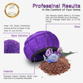 Beautybaby - Gorra térmica de acondicionamiento profundo inalámbrica, con tratamiento para microondas y cabello rizado, 100% algodón natural