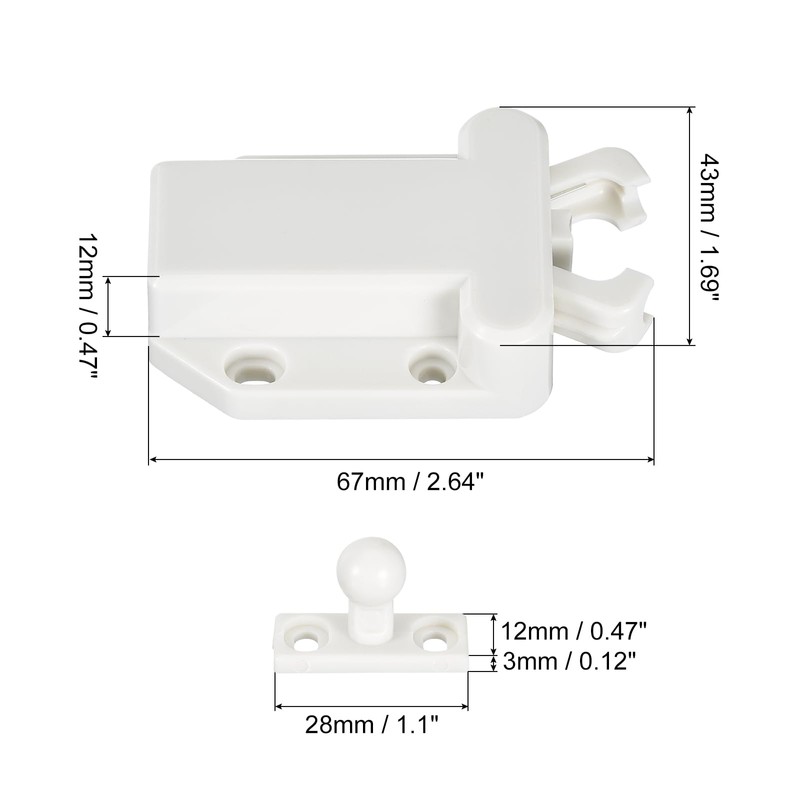 uxcell Push Latch Touch Latch 2Pcs Push to Open Door