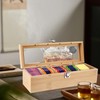 SiGuLiKeJi Wooden Tea Box Organiser, Bamboo Tea Boxes with Compartments