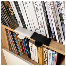 GYOFFULL Bookshelf Organizer Tool Align Books A Spirit Level for Books Plastic Bookend Book Shelf Guide for Home Office Library, Book Stopper, Desktop Organizer (Black)