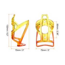 sourcing map Bike Water Bottle Holder 5.3" PC Universal Bicycle Bottle Cages Ultralight Cycling Hydration Brackets with Screws for MTB Mountain Road Gravel, Red Yellow
