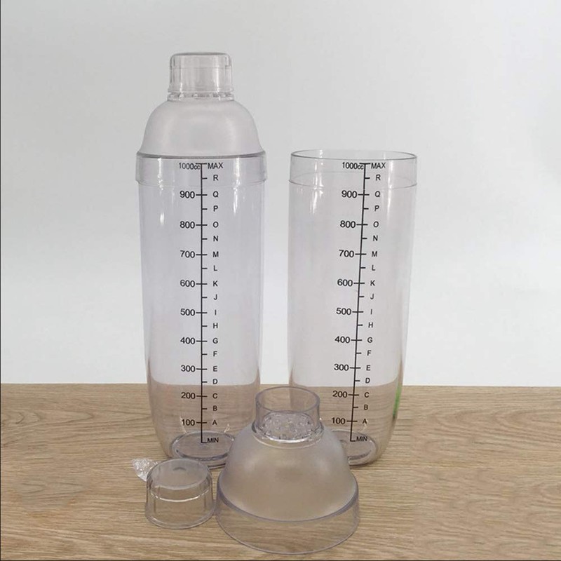 2 Pcs Plastic Cocktail Shaker,Drink Mixer Boba Tea Shaker,Professional Bar