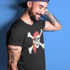shop4ever Pirate Skull & Crossbones T-Shirt Pirate Flag Shirts XX-LargeBlack