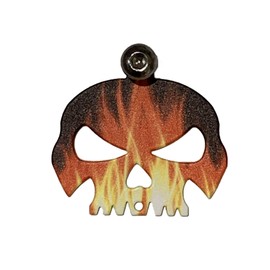 Flames Skull Bell Hanger/Mount for Motorcycle Bolt & Ring Included Compatible With Harley Davidson and all other Motorcycles (No Bell)