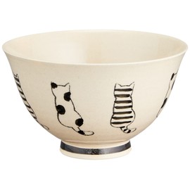 Okukawa Pottery Hasami Ware 248771 Rice Bowl, Rice Bowl, Approx. 4.7 inches (12 cm), B Cat, Black, Black