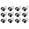 HARFINGTON 12pcs 304 Stainless Steel Cable Clamps 1/4 Inch Rubber