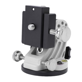 Dpofirs Latitude Adjustment Seat, 90 Degree Adjustment Equatorial Wedge Instrument Latitude Base, Aluminum Alloy Telescope Mount with 3/8 Thread for Portable Nightscapes, Time (Black White)