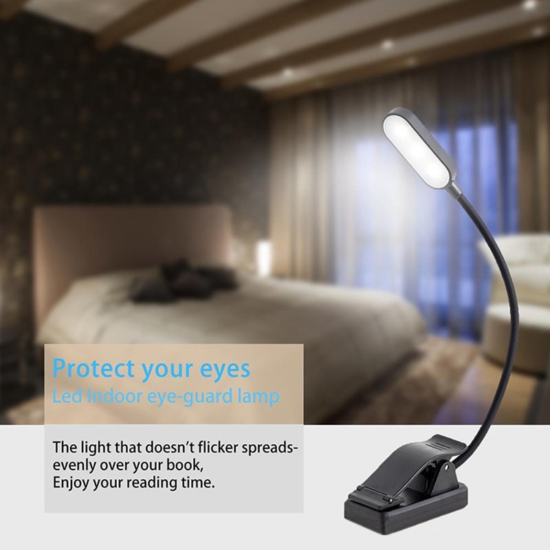 9 LEDs Clip On Book Light USB Rechargeable Reading Light
