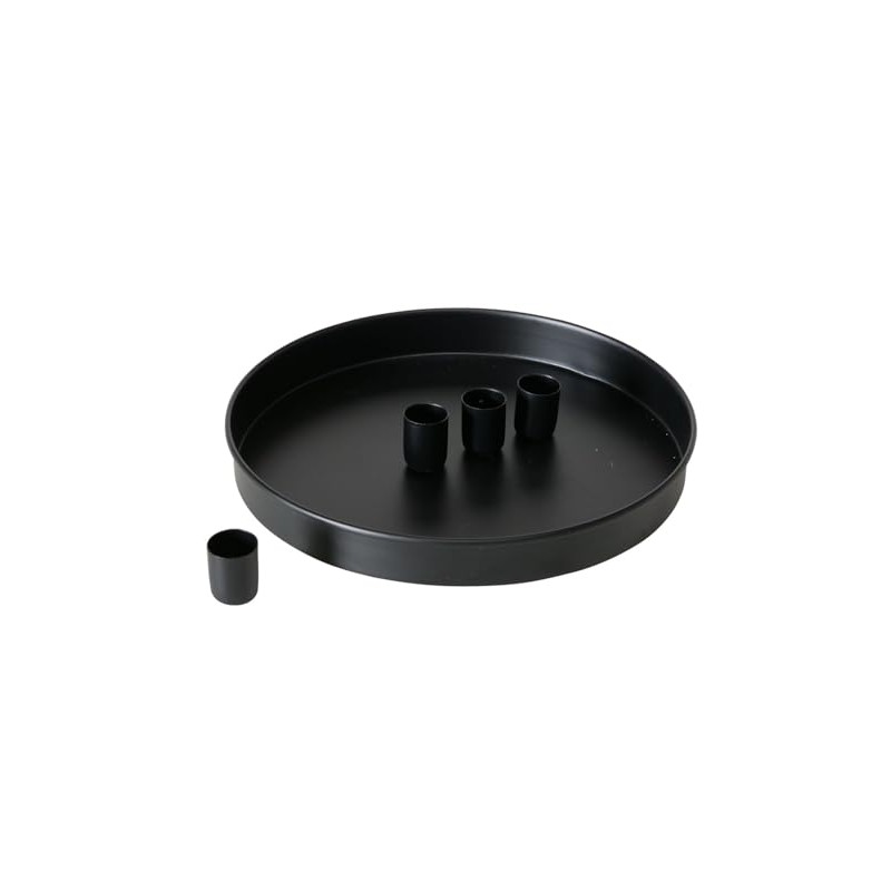 BOLTZE Margo Candlestick Round Black 25 cm (Pack of 1)