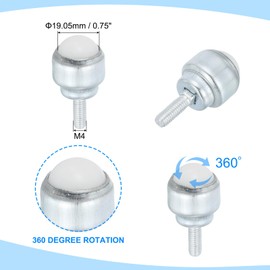 PATIKIL 3/4" Roller Ball Transfer Bearing, 6 Pcs Round Ball Transfer Unit Nylon, Carbon Steel Casters for Conveyor Roller Stand Transmission Furniture