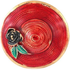 Stylish Women's Hat Brooch Pin Red Hat with Black Flower Pin Charm Clothing Accessories Hats Bags T-shirts Pin (Red, One Size)