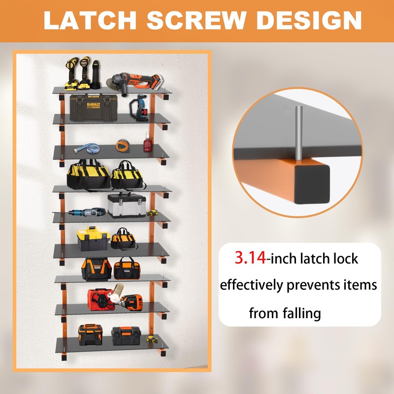 6 Pack Wall-Mounted Lumber Rack, Heavy Duty Wood Storage Racks,
