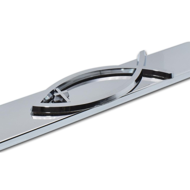 Elektroplate – Christian Fish Ichthys with Cross on Chrome All-Metal