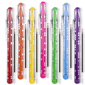 Umbrotiger maze Ballpoint Pen Set 7 Pack + 7 Pack Refillable. Refills for Classroom, Office, Anti Stres. Black ink is suitable for both adults and students.Multi-color pen body, beautify your desktop