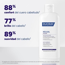 DUCRAY, Kelual Elution Shampoo Reequilibrante, Alternancia Anticaspa, Con Piroctona Olamina y Vitamina B5, 200ml